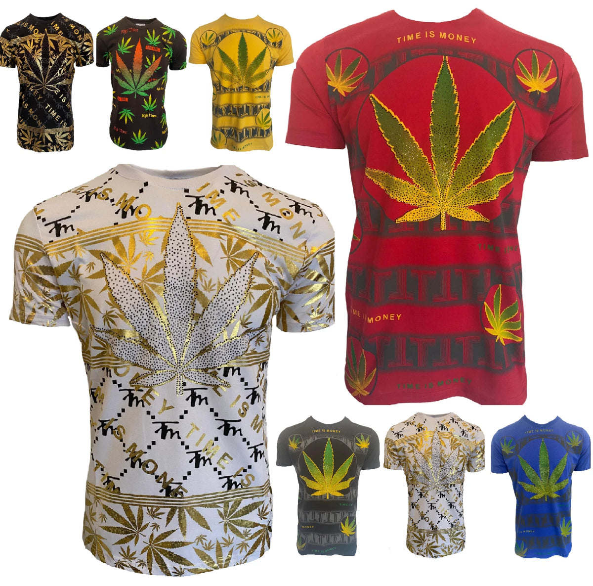 Men‚Äôs Leaf T Shirts Weed Cannabis Top Urban Hip Hop Shirt Tee Marijuana Ganja