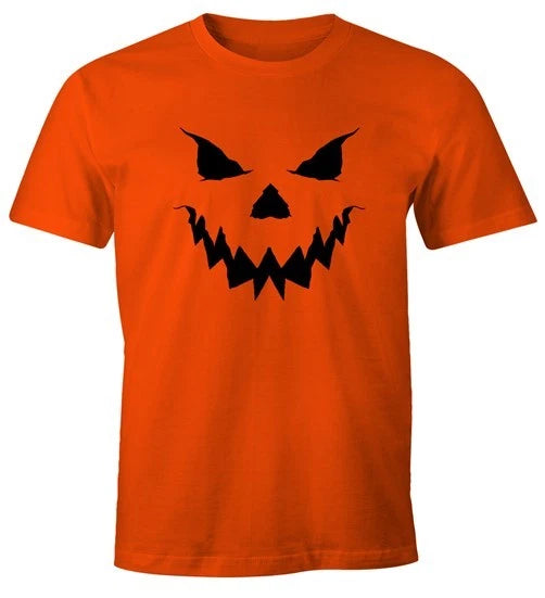 Herren T-shirt Halloween K√ºrbis Jack O Lantern Orange Fun-shirt Moonworks¬Æ