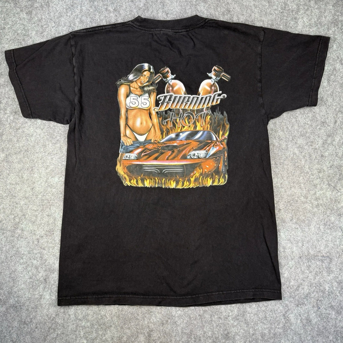 Vintage Y2K Hot Rod Drag Racing Black T-Shirt