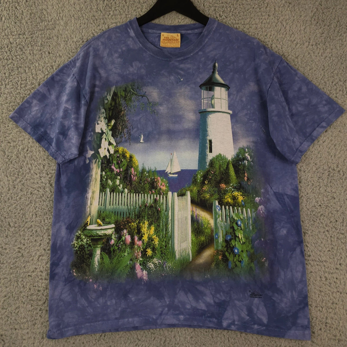Vintage The Mountain Tie Dye Lighthouse Garden Y2K T-Shirt