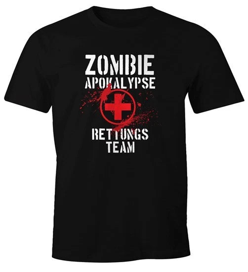 Herren T-shirt Zombie Apokalypse Rettungsteam Fasching Halloween Verkleidung