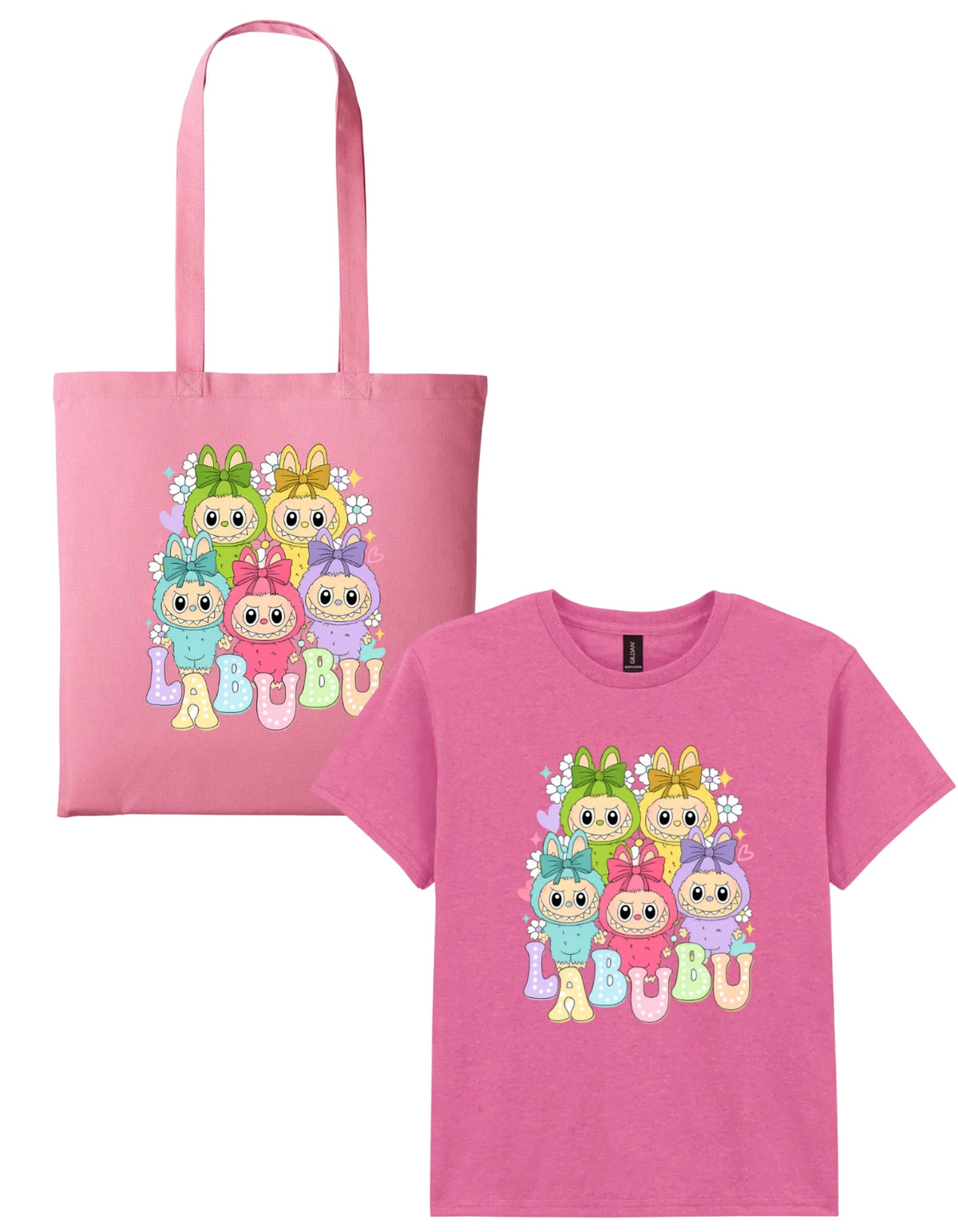 Kids T-shirt &amp; Bag Set Pinkü©∑ Children's Girls Age 3-13 Uk Seller Tee Tote Bag