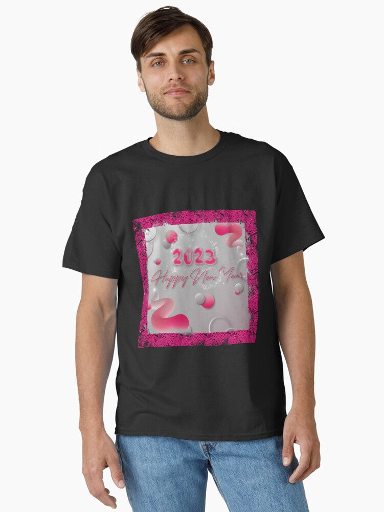 Happy New Year 2023 New year Greetings Classic T-Shirt | Premium Unisex T-Shirt, Trending Graphic Tee