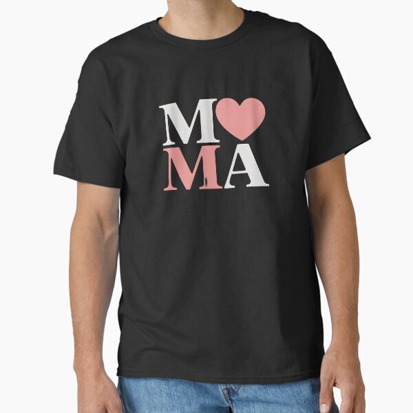 Minimalist Mom Typography with Pink Heart for Mother’s Day Classic T-Shirt for Sale by VividArtDigital