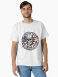 Livin’ on That Blue Collar Dollar – Patriotic Skull Hard Hat Design