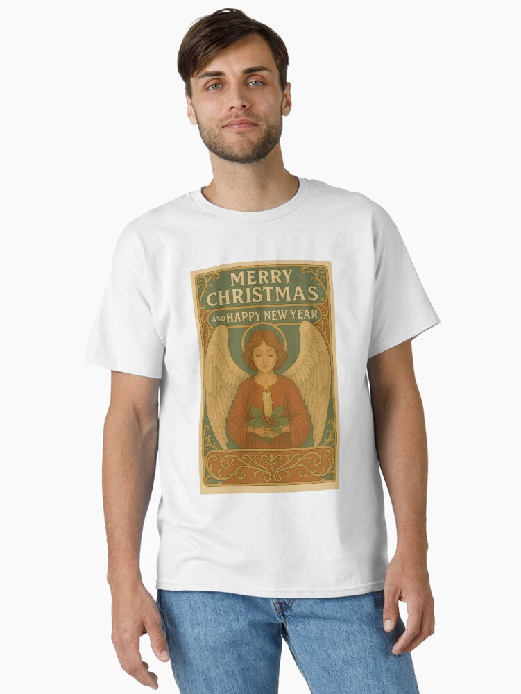Merry Christmas and Happy New Year Angel Candle Classic T-Shirt | Premium Unisex T-Shirt, Trending Graphic Tee