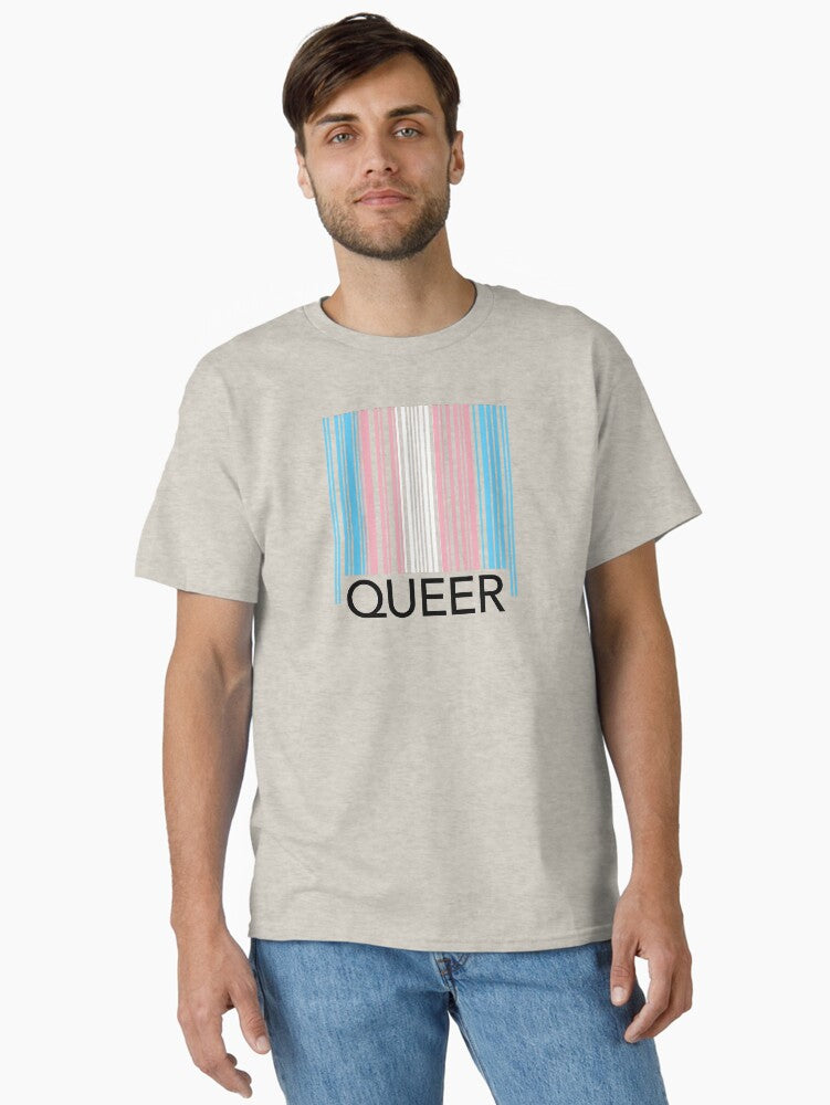 Queer Trans Barcode Classic T Shirt T Shirt Minimal Style