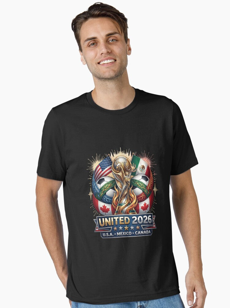 United 2026 Soccer Nations Trophy - USA Mexico Canada Mascot Art Essential T-Shirt