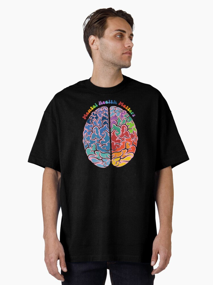 Mental Health Matters Creative and Logic Brain Oversized T-Shirt