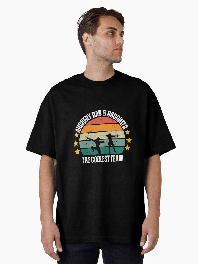 Archery Dad and Daughter Oversized T-Shirt