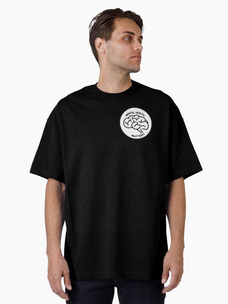 Brain Minimalist Mental Health Matters - Psychology Design- Psychology Oversized T-Shirt
