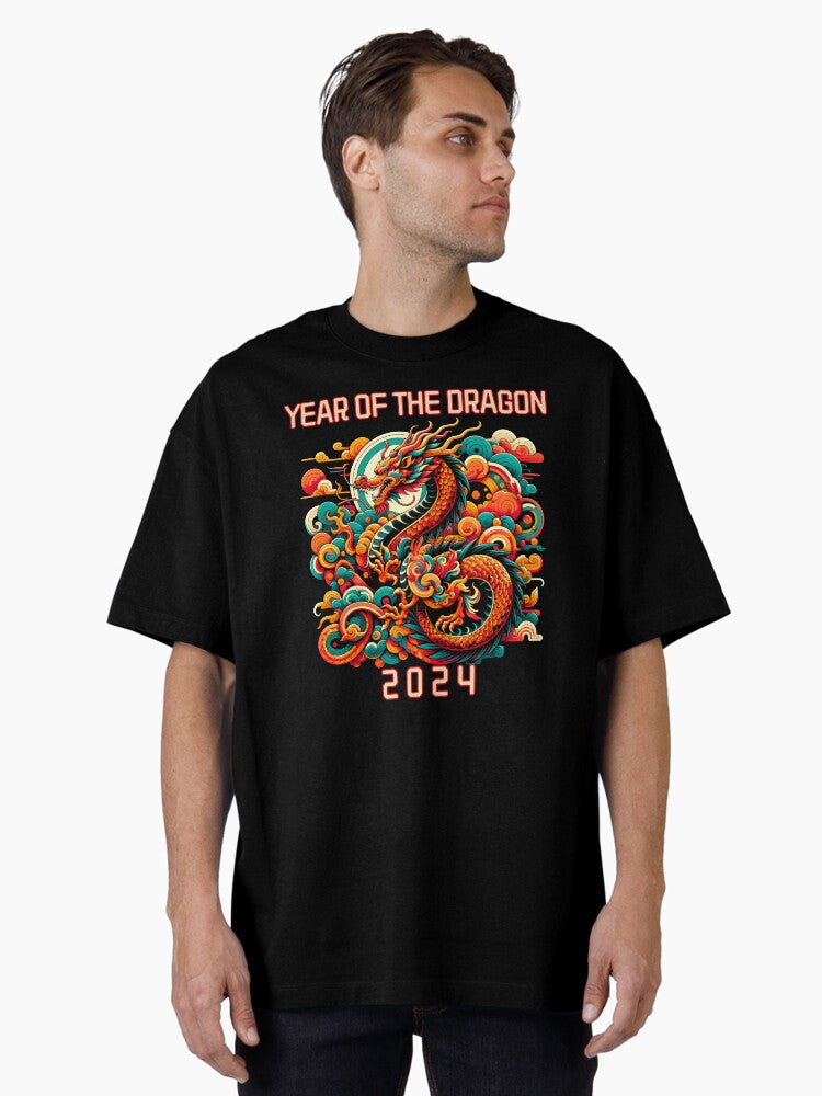 Year Of The Dragon 2024 Chinese New Year Oversized T-Shirt | Premium Unisex T-Shirt, Trending Graphic Tee