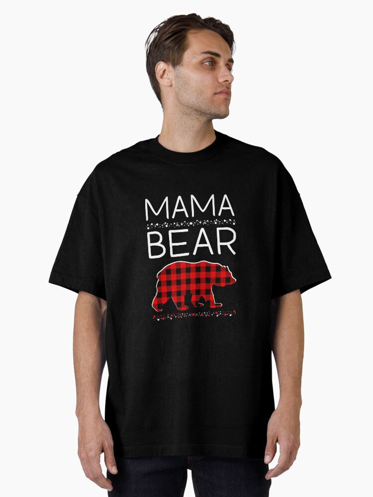Mama Bear Christmas Pajamas Matching Oversized T-Shirt | Premium Unisex T-Shirt, Trending Graphic Tee