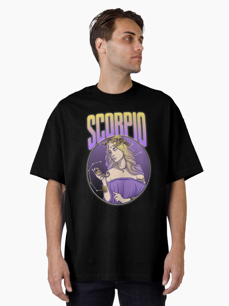 Scorpio Horoscope Sign Design Oversized T-Shirt