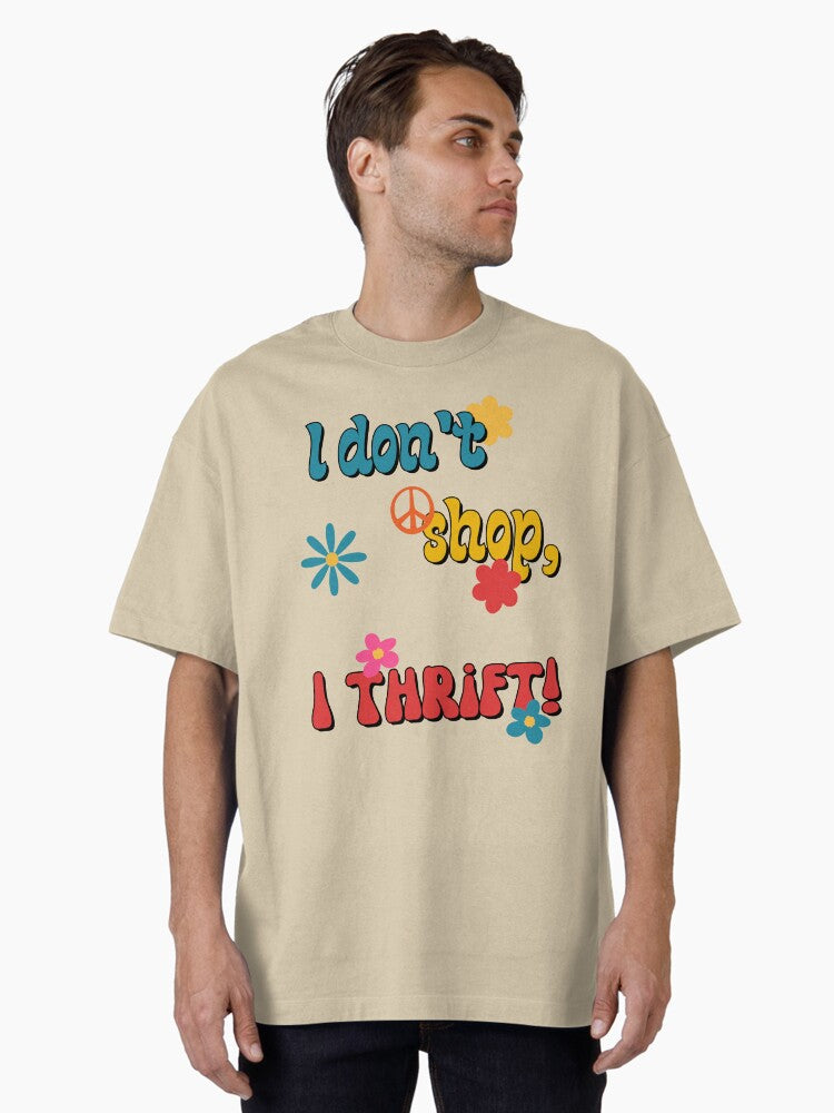 Thrifting retro vintage colorful t-shirt and apparel custom design Oversized T-Shirt