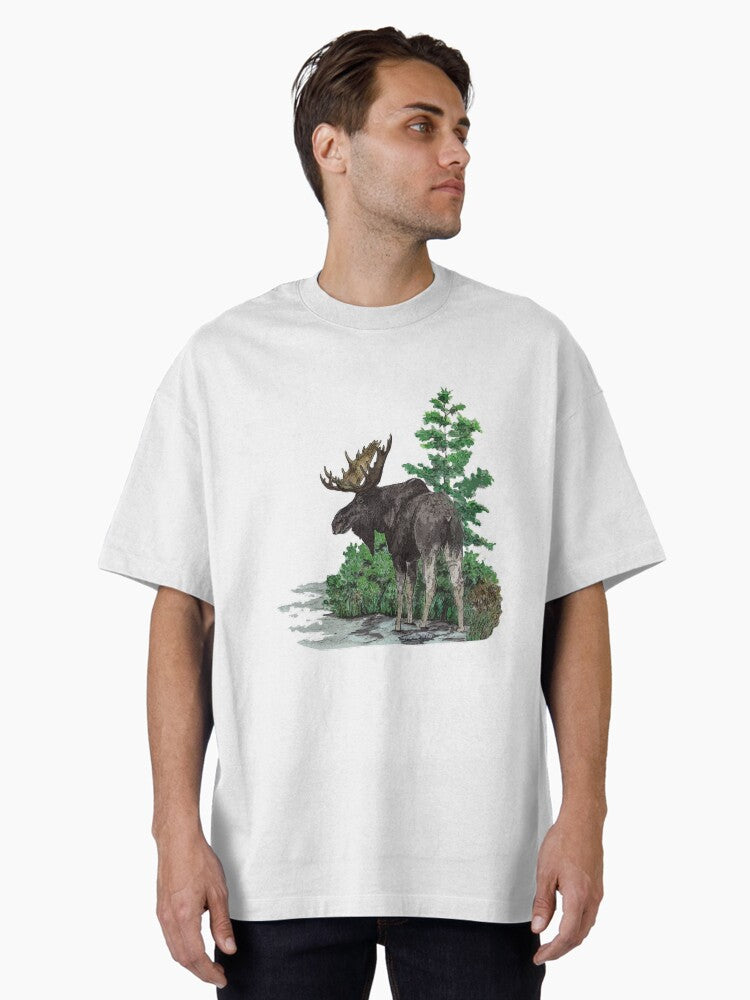 Moose Watercolor Oversized T-Shirt