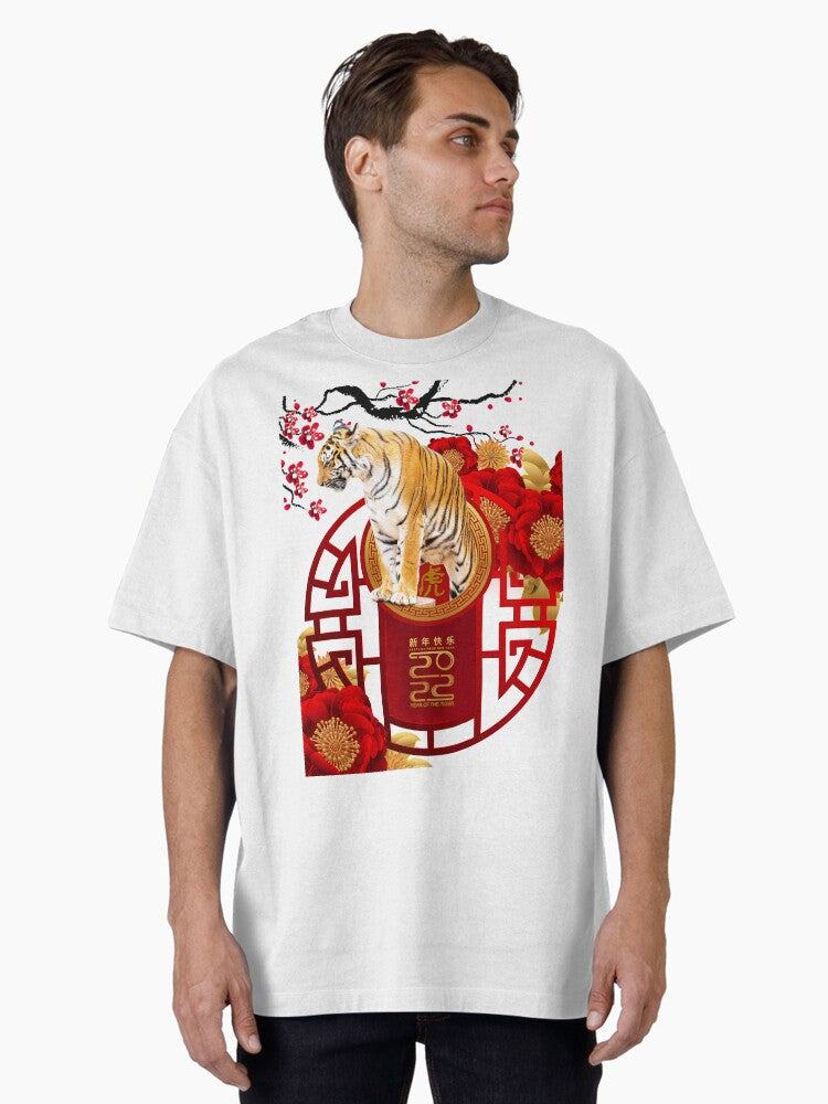Chinese Zodiac Tiger 2022 Year Of The Tiger Oversized T-Shirt | Premium Unisex T-Shirt, Trending Graphic Tee
