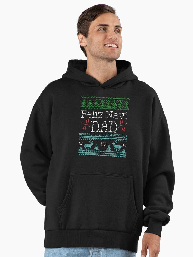 Feliz Navi Dad Ugly Christmas Sweater Design MultiC Premium Oversized Hoodie