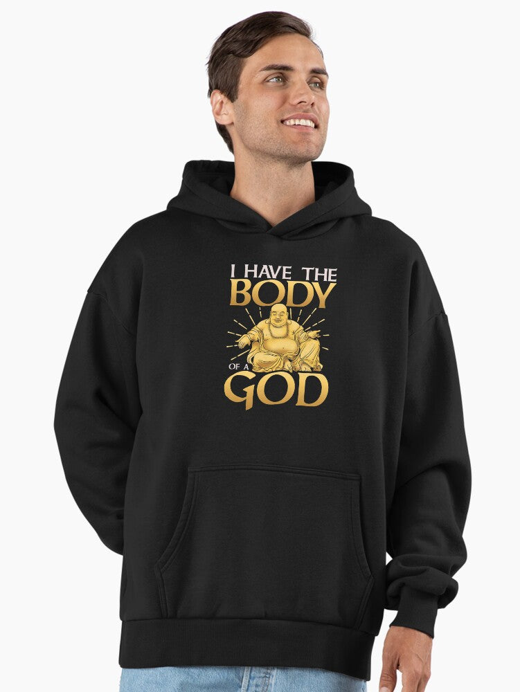 Funny I Have The Body of a God Buddha Joke Pun Premium Oversized Hoodie