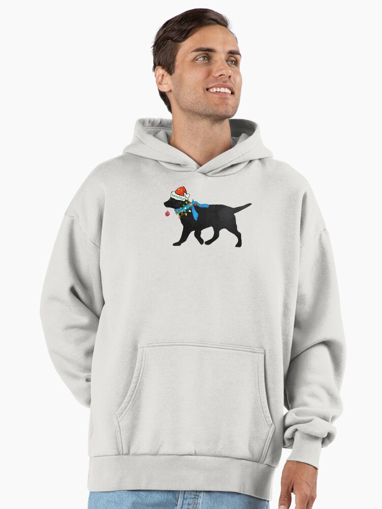 Black Lab Naughty Christmas Dog Premium Oversized Hoodie