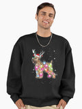 Christmas Lights Soft Coated Wheaten Terrier Dog Premium Oversized Sweatshirt