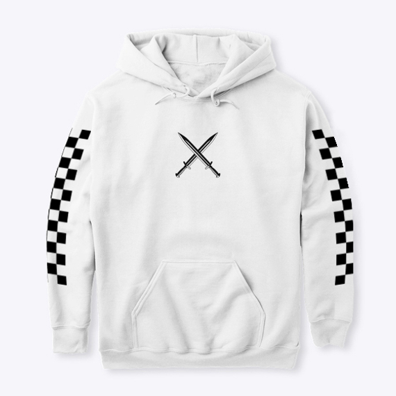 Swords Checkered Hoodie Black Accents