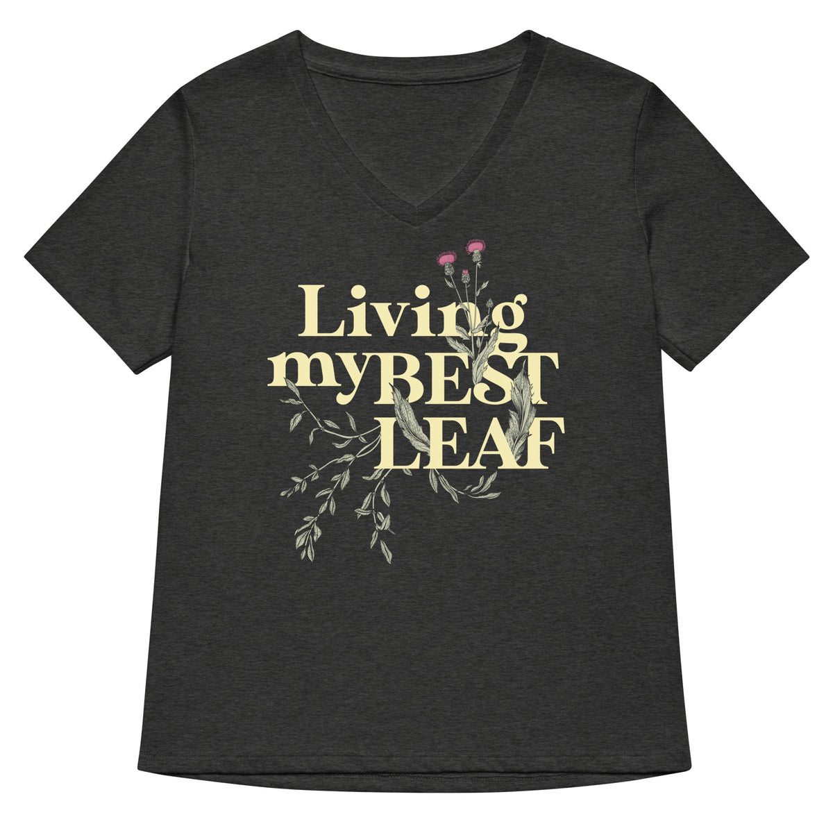 Living My Best Leaf Women S V Neck Tee V Neck T Shirt Gift Ready