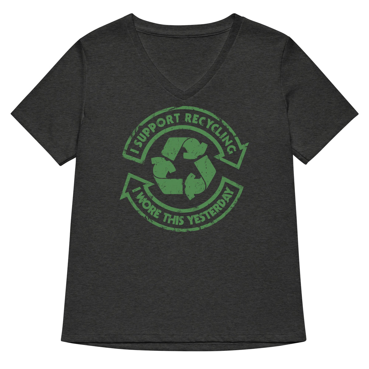 I Support Recycling Women S V Neck Tee V Neck T Shirt Clean Design