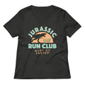 Jurassic Run Club Women S V Neck Tee V Neck T Shirt Minimal Style