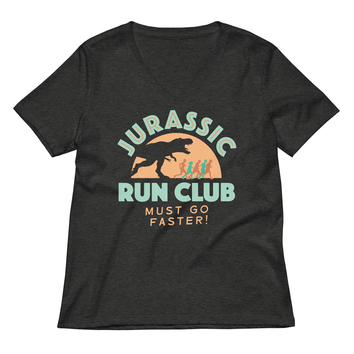 Jurassic Run Club Women S V Neck Tee V Neck T Shirt Minimal Style