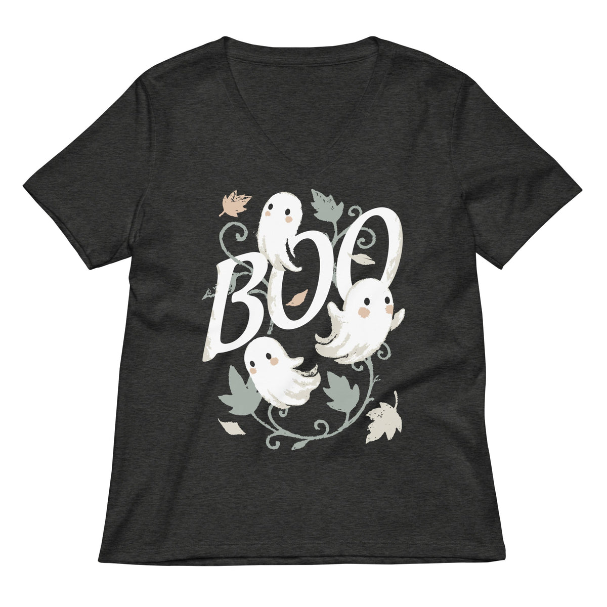 Boo Ghosts Women S V Neck Tee V Neck T Shirt Everyday Wear