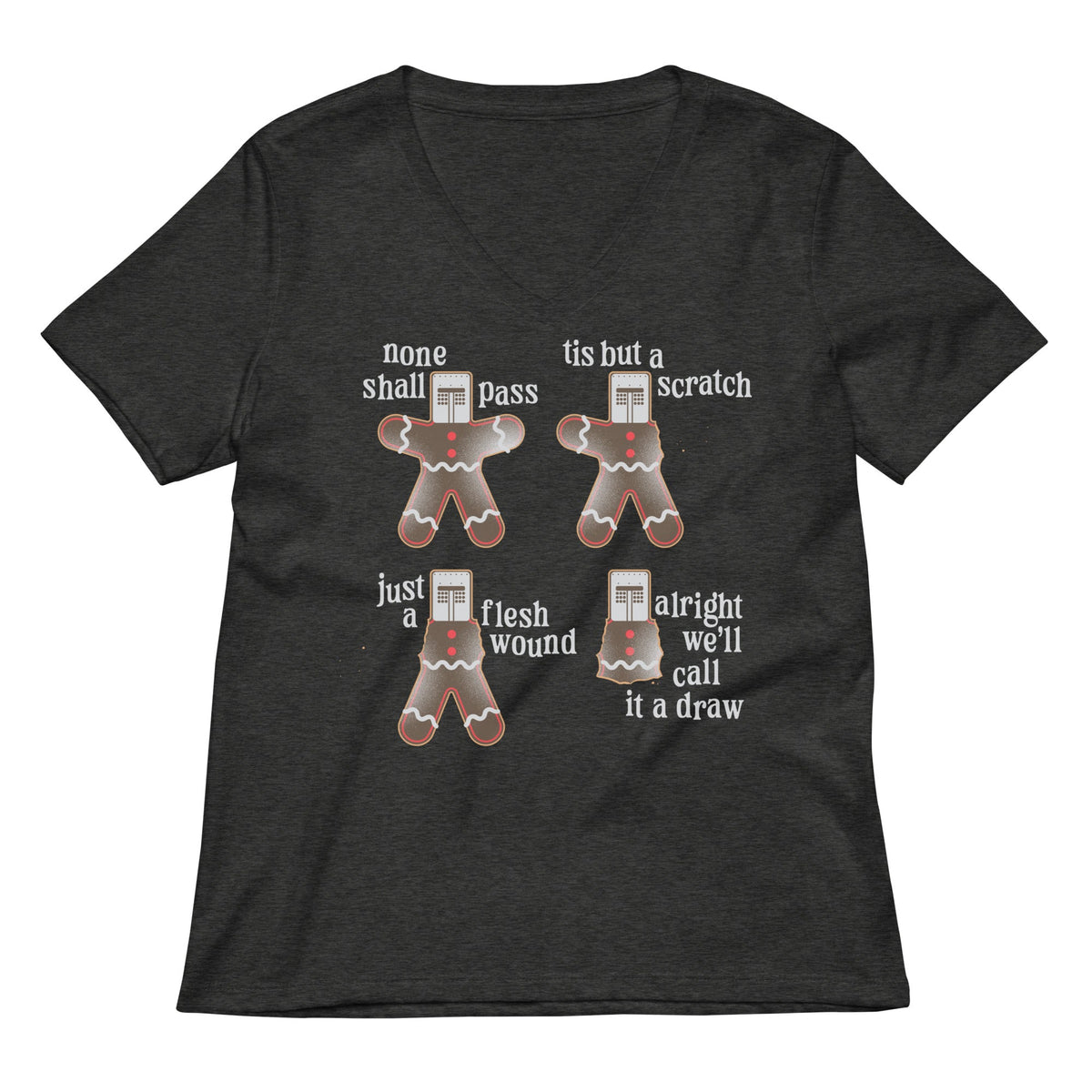 Alright We Ll Call It A Draw Gingerbread Women S V Neck Tee V Neck T Shirt Everyday Wear