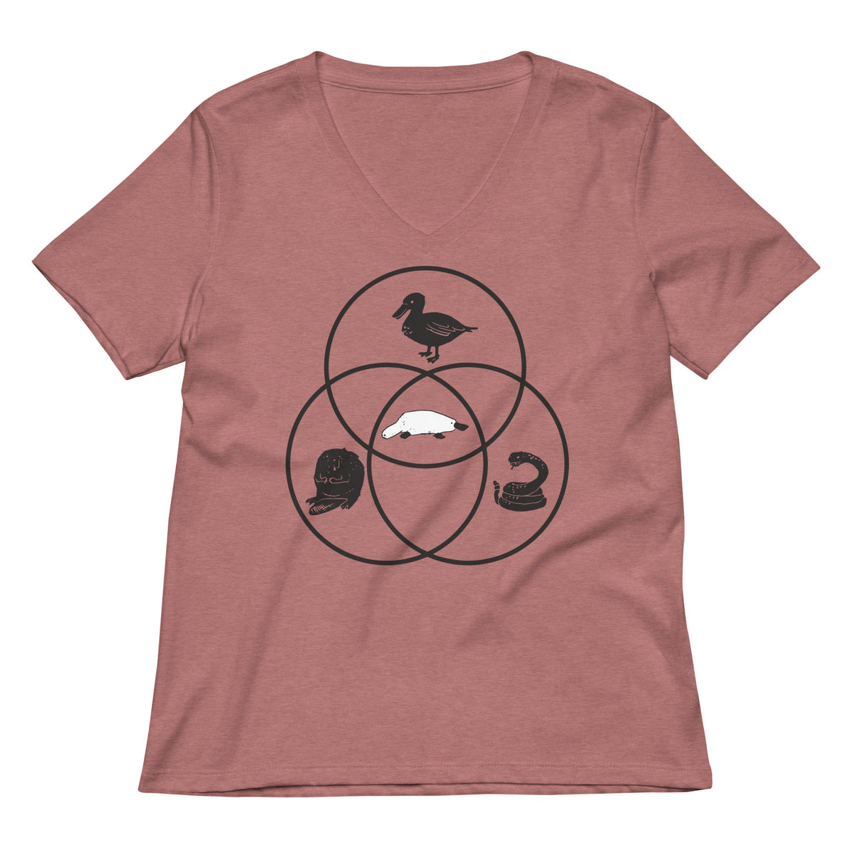 Platypus Venn Diagram Women S V Neck Tee V Neck T Shirt Clean Design