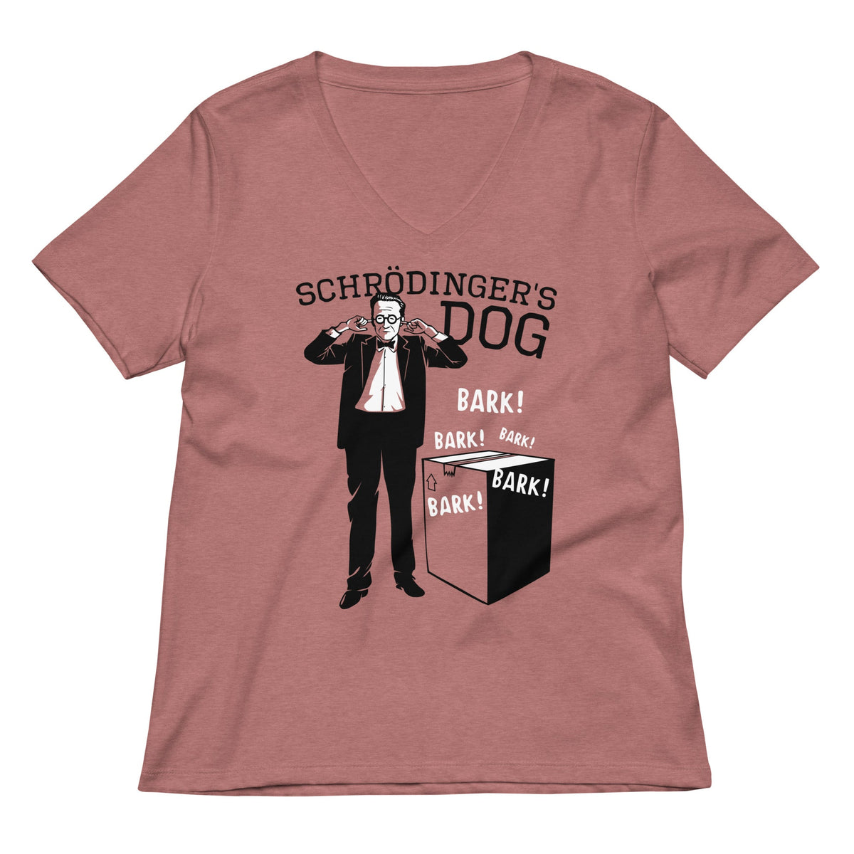 Schrodinger S Dog Women V Neck Tee V Neck T Shirt Premium Print