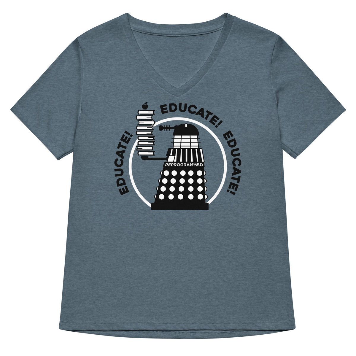 Educate Women S V Neck Tee V Neck T Shirt Minimal Style