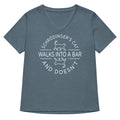 Schrodinger S Cat Walks Into A Bar Women V Neck Tee V Neck T Shirt Gift Ready
