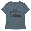 Donde Esta La Biblioteca Women S V Neck Tee V Neck T Shirt Clean Design