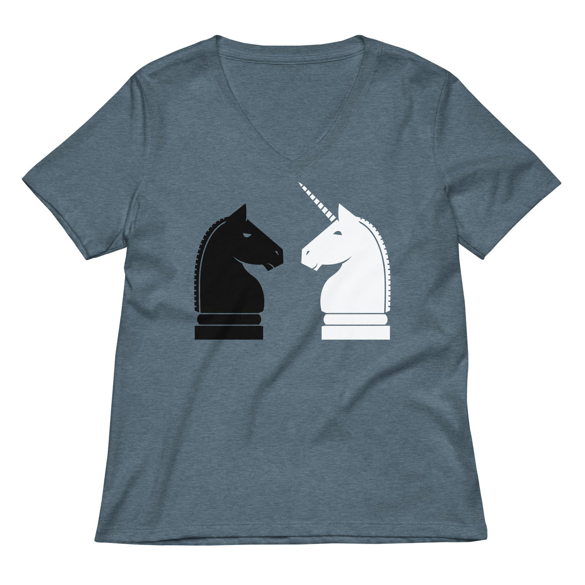 Chess Unicorn Women S V Neck Tee V Neck T Shirt Clean Design