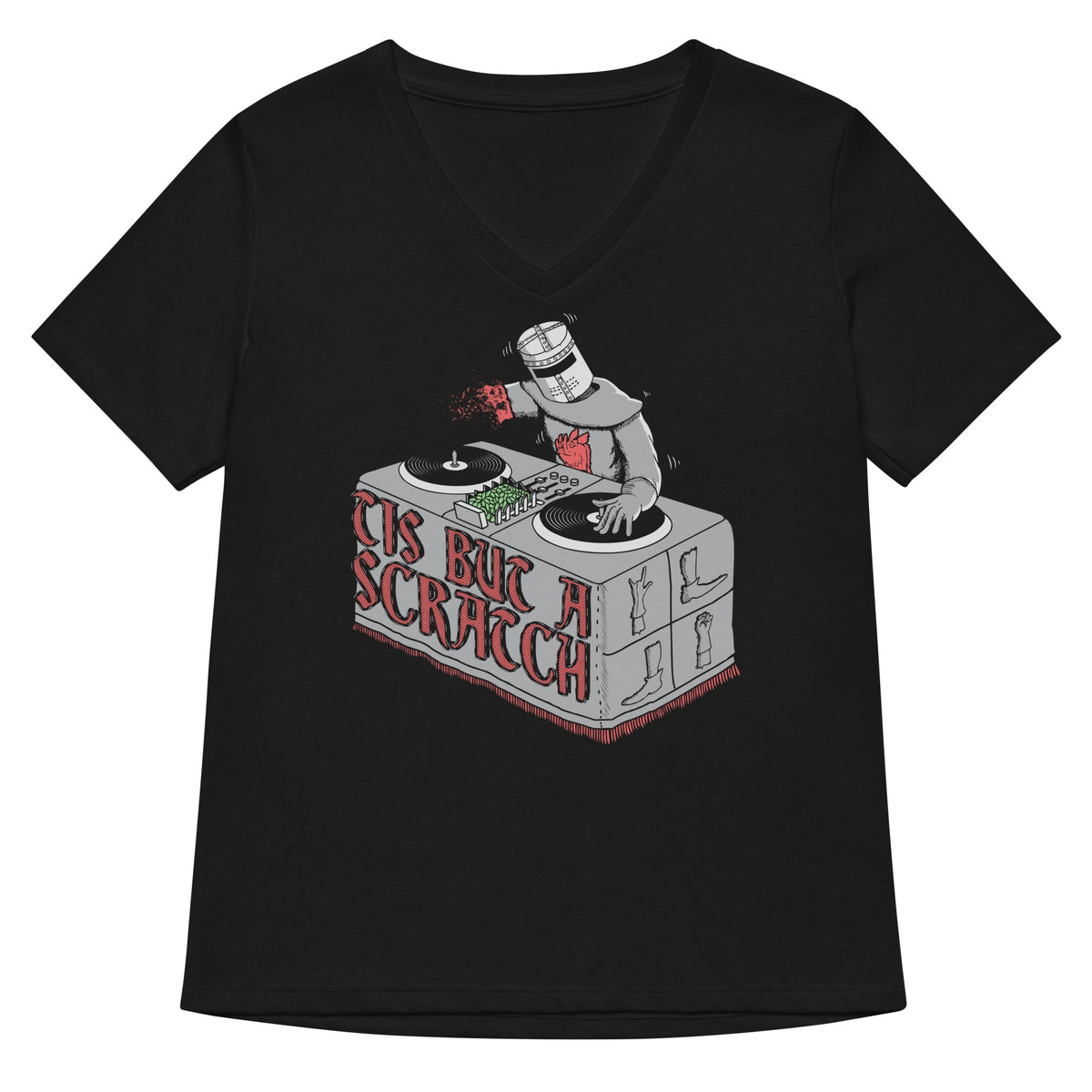 Tis But A Scratch Women S V Neck Tee V Neck T Shirt Everyday Wear