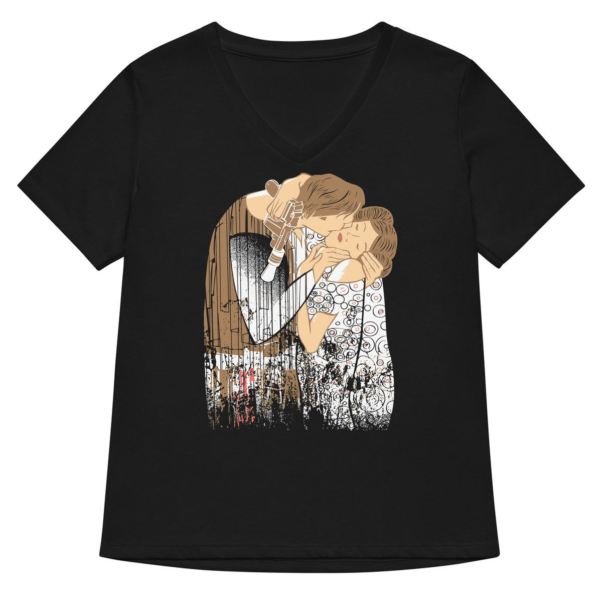 The Kiss Women S V Neck Tee V Neck T Shirt Clean Design