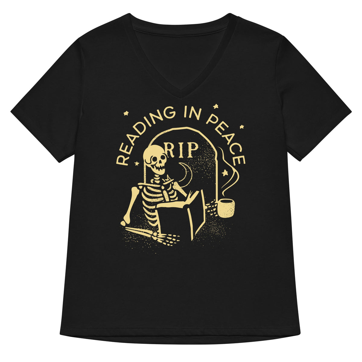 Reading In Peace Women S V Neck Tee V Neck T Shirt Clean Design