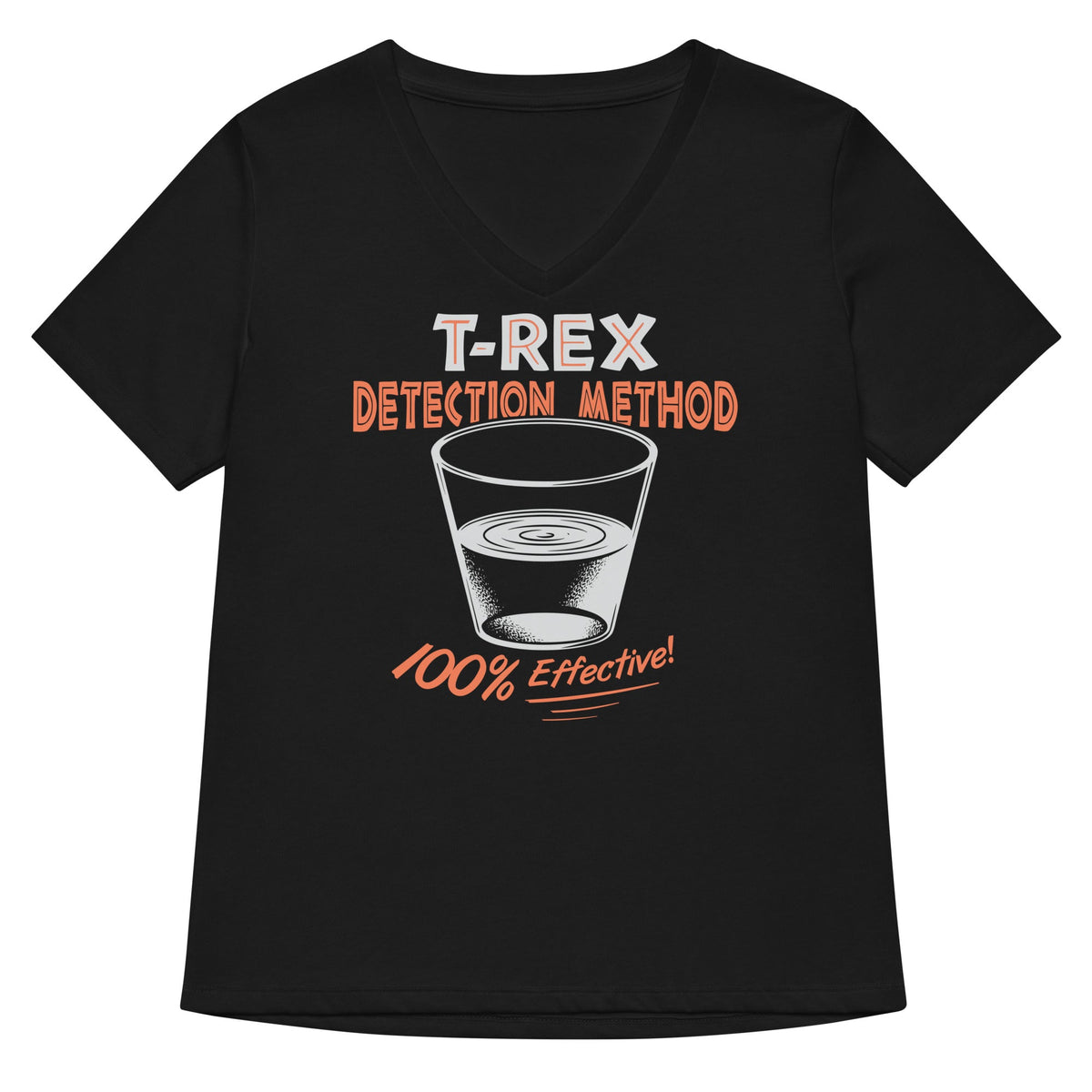 T Rex Detection Method Women S V Neck Tee V Neck T Shirt Premium Print