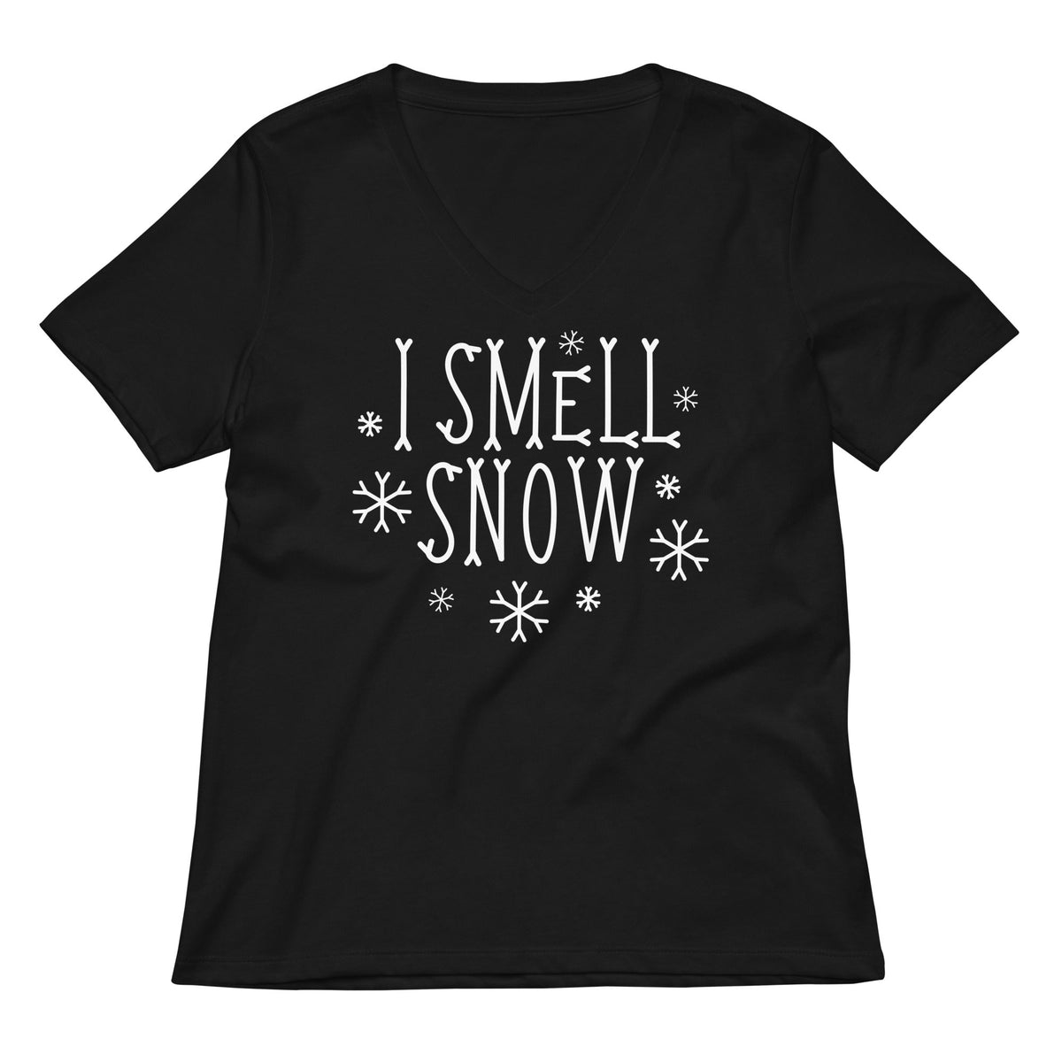 I Smell Snow Women S V Neck Tee V Neck T Shirt Gift Ready