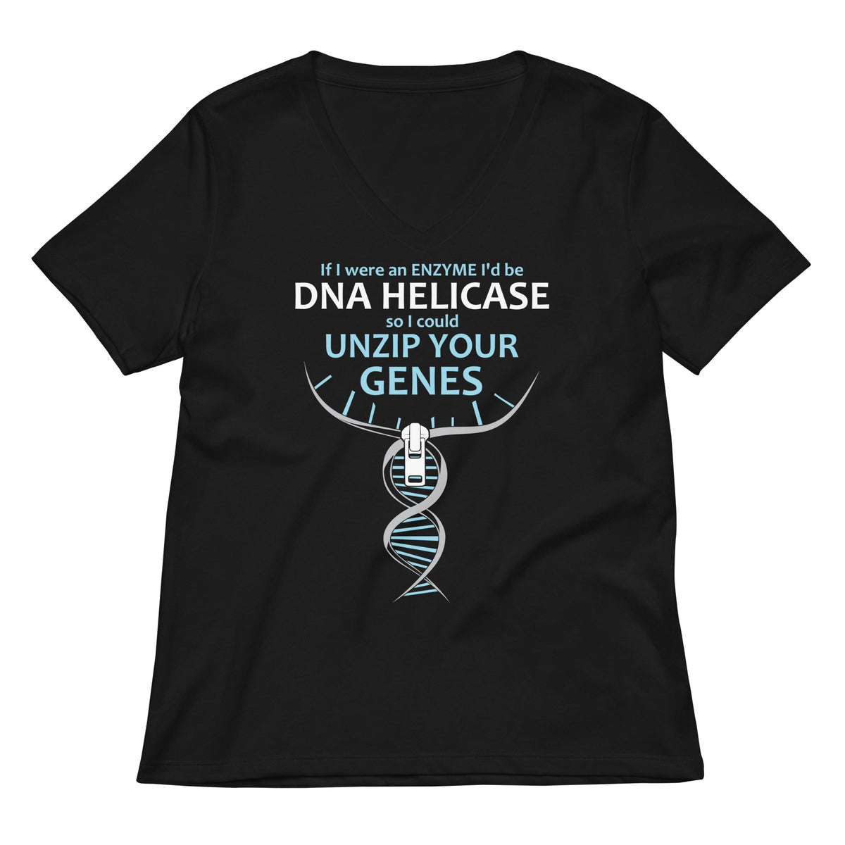 Dna Helicase Women S V Neck Tee V Neck T Shirt Clean Design