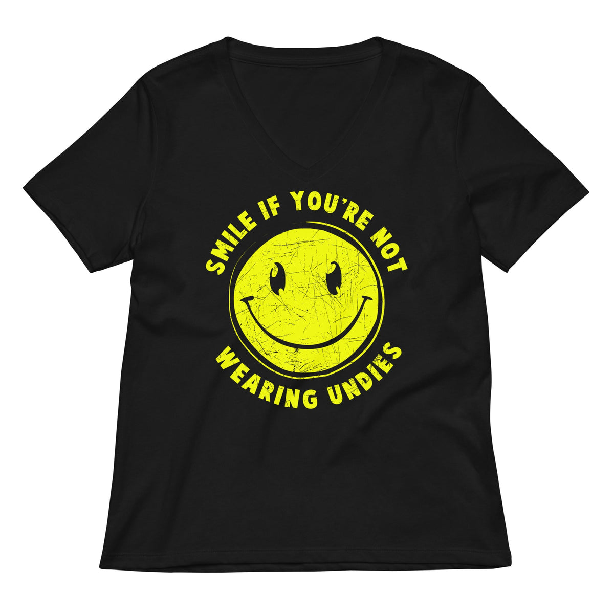 Smile For No Undies Women S V Neck Tee V Neck T Shirt US Trend