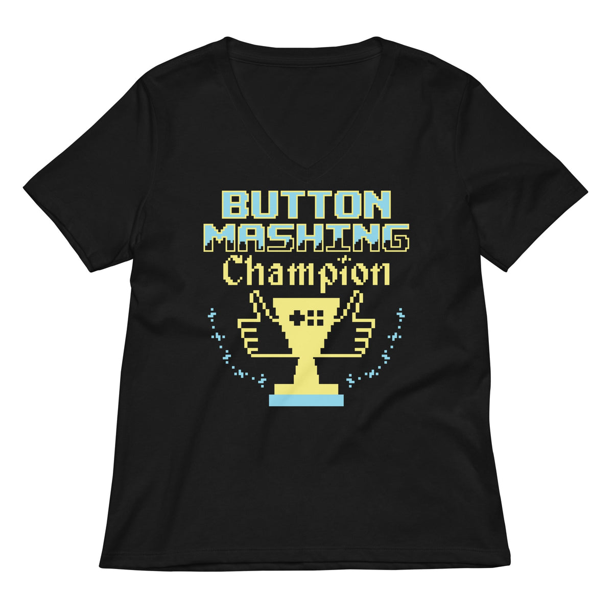 Button Mashing Champion Women S V Neck Tee V Neck T Shirt Minimal Style