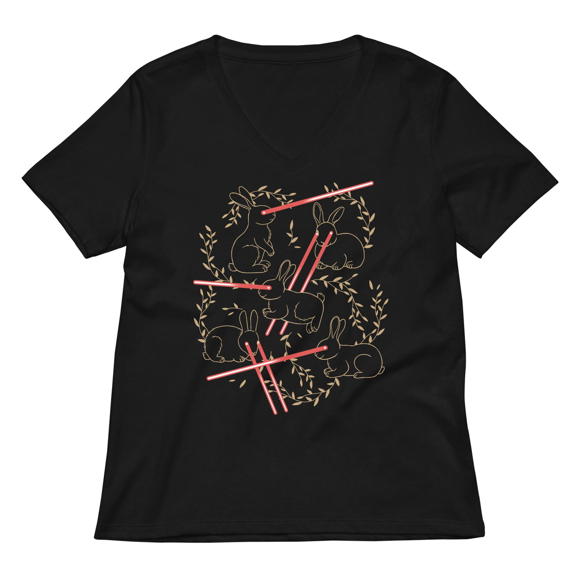 Laser Buns Women S V Neck Tee V Neck T Shirt US Trend