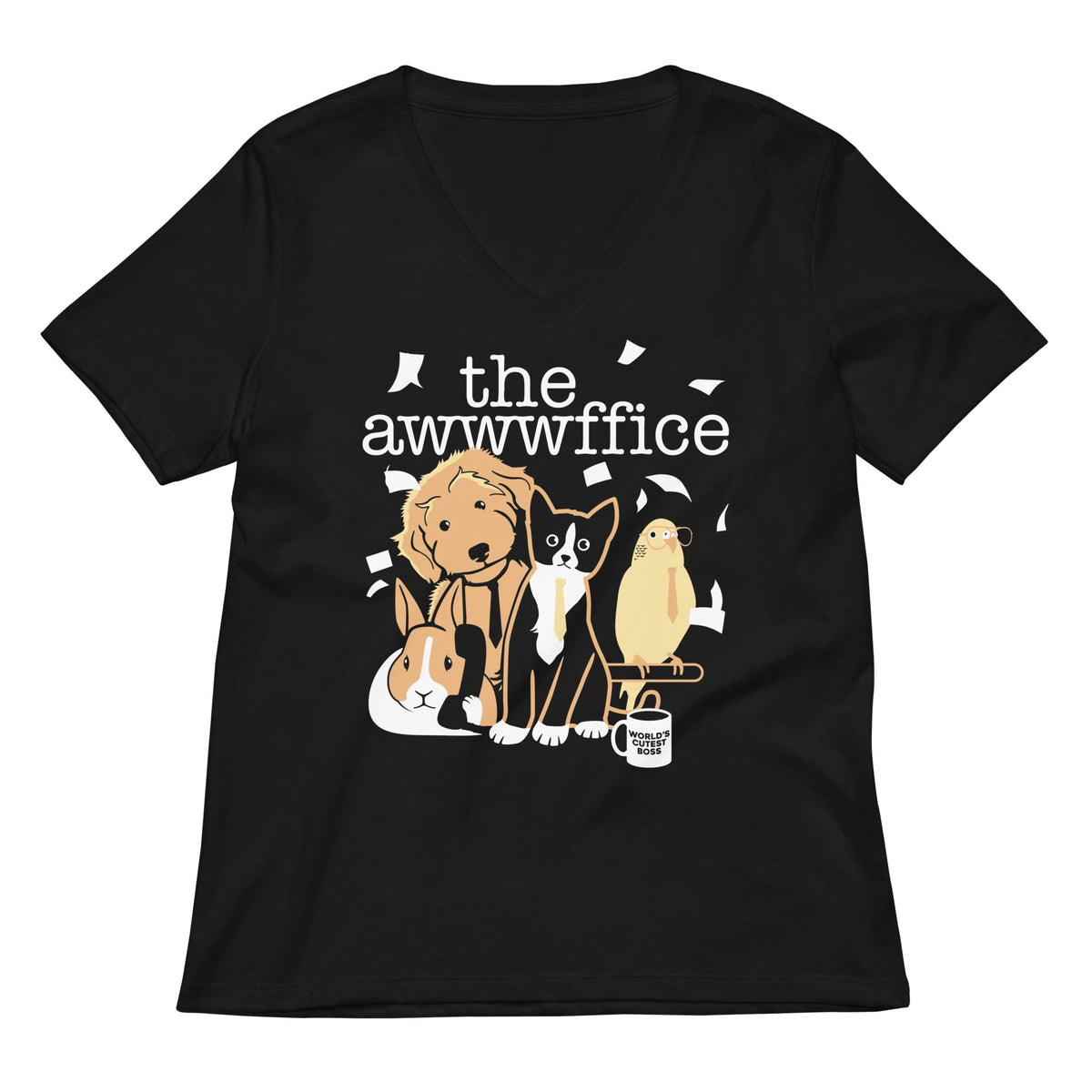 The Awwwffice Women S V Neck Tee V Neck T Shirt Clean Design