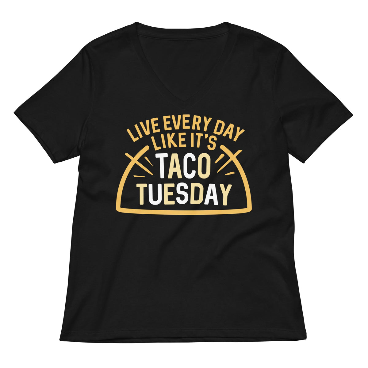Taco Tuesday Women S V Neck Tee V Neck T Shirt Clean Design